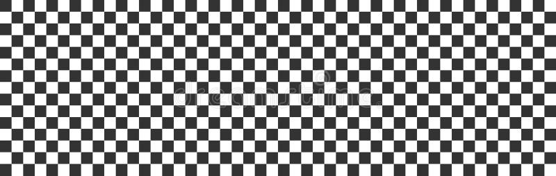 Checker pattern. Race long background. Chess template. Competition banner. Square floor design. White and black grid texture. Mosaic abstract effect. Game border. Vector illustration.