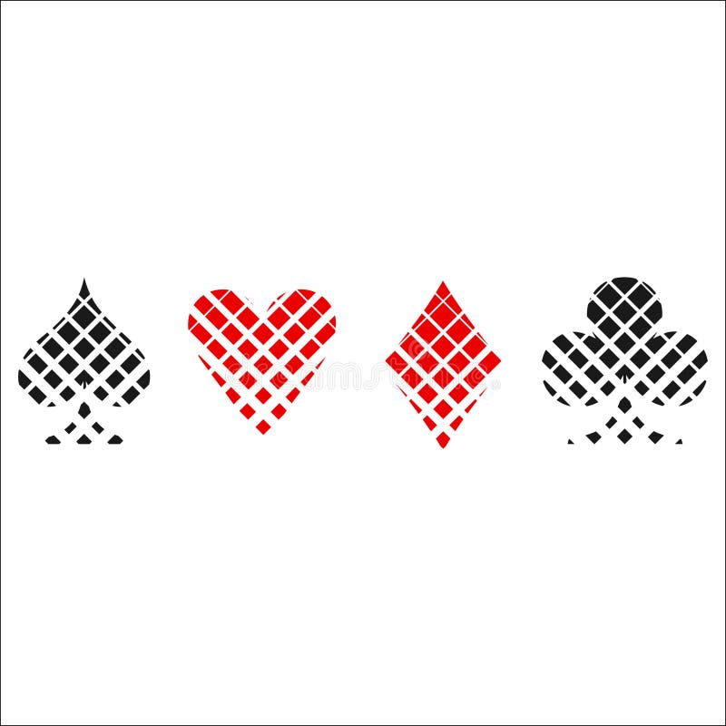 Checkerboard card suit icon vector, playing cards symbols vector illustration