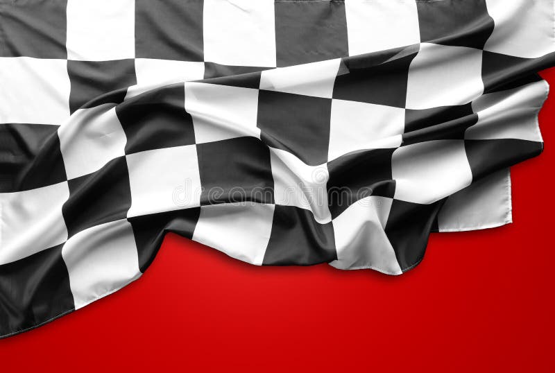 Checkered flag on red stock photo. Image of blank, black 238010378
