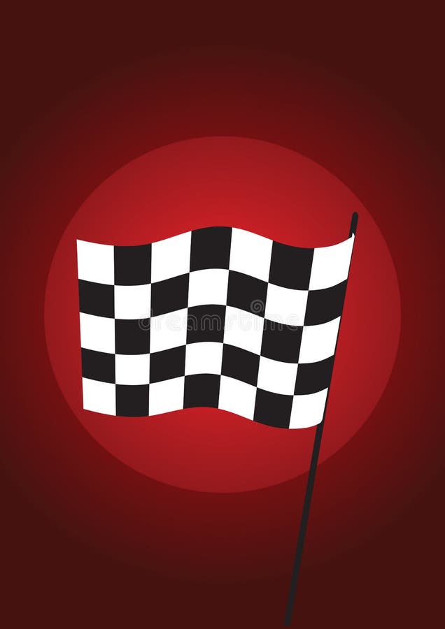 Checkered flag red - vector