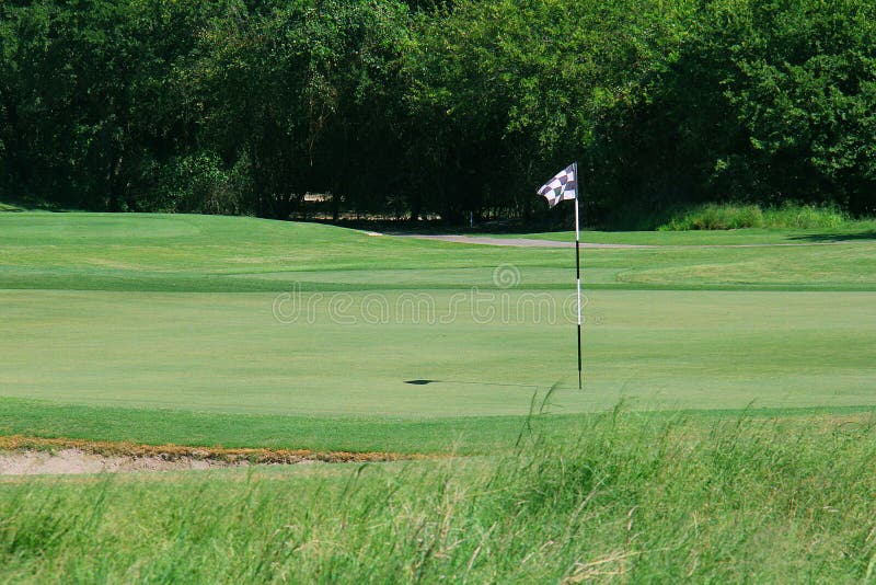 Golf Course Green with Flag Stock Photo Image of hole, checkered