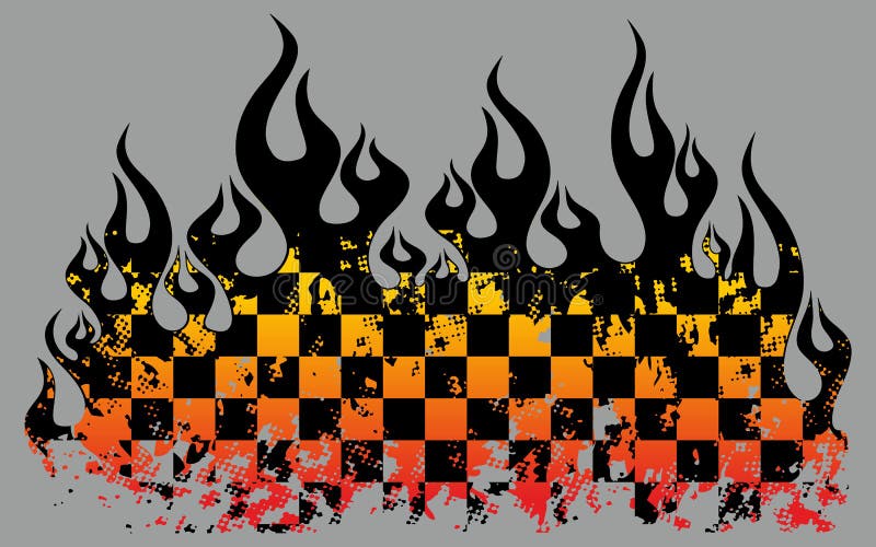 Checkered flames stock vector 