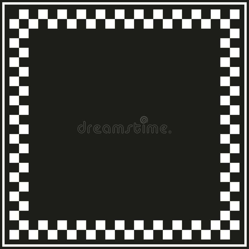 Checkered frame icon. Bold square border. Monochrome Vector edge. Classic tile band. royalty free illustration