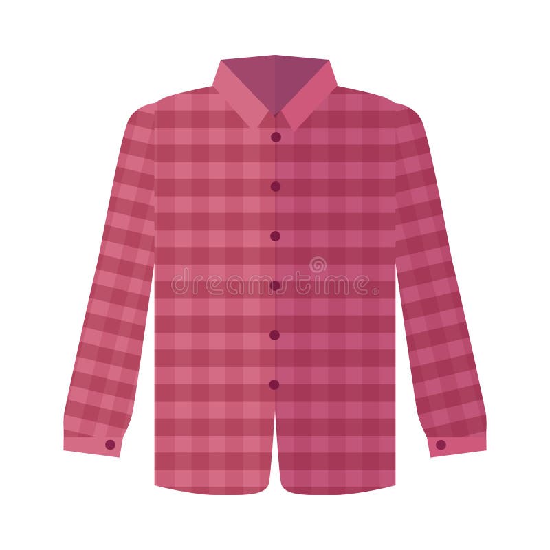 Checkered Red Shirt Flat Style Vector Illustration Stock Vector ...