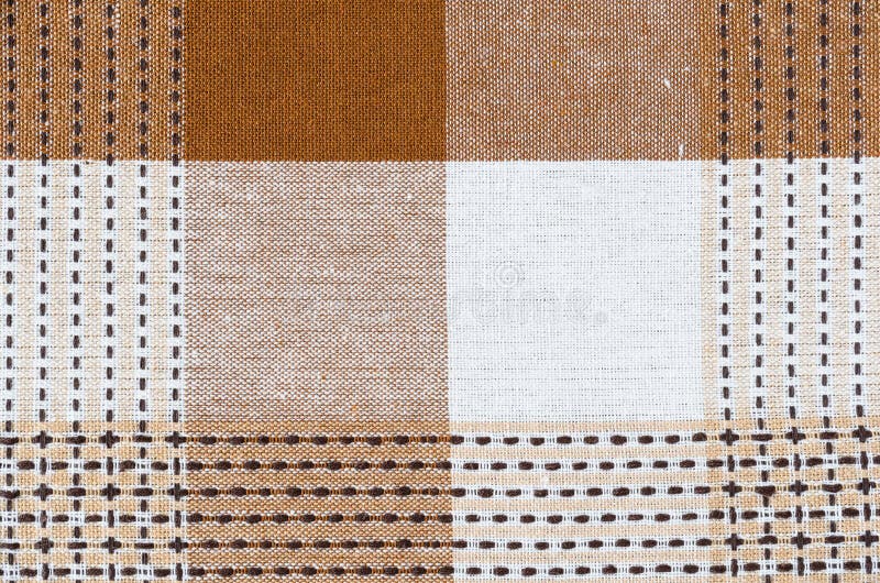 Checkered stitched fabric texture linen background