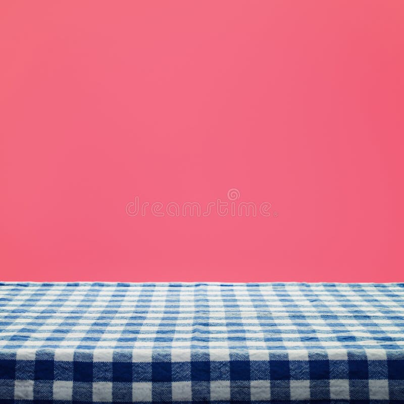 Checkered tablecloth texture top view on color background stock image Checkered tablecloth texture top view on color background stock image