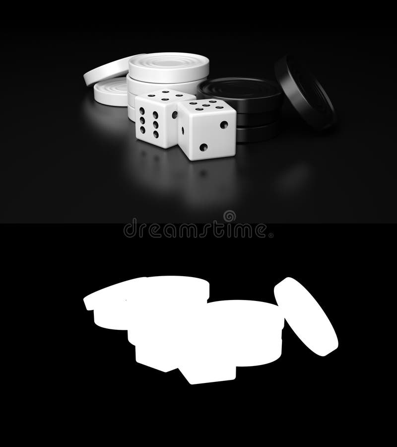 Checkers Game Pieces and Dices royalty free illustration