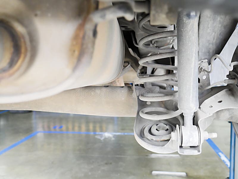 Checking Back Shock Absorbers of Car for Repair and Maintenance at Car