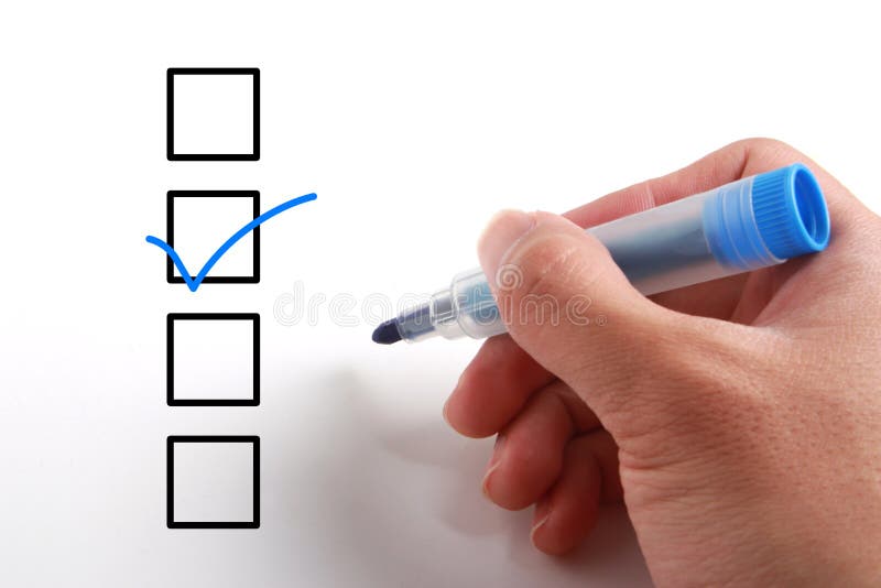 Checking the Checklist boxes stock photography