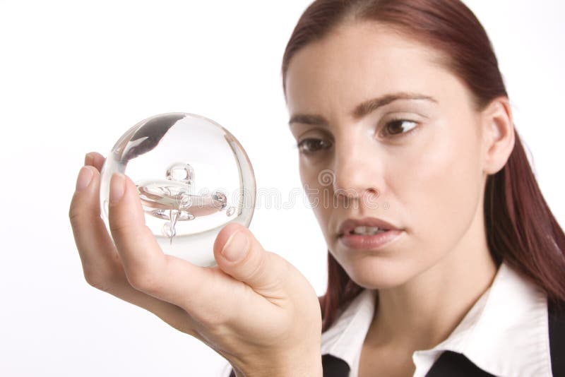 Checking her crystal ball