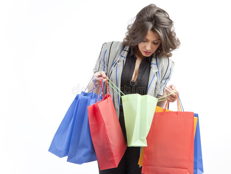 Checking the shopping bags