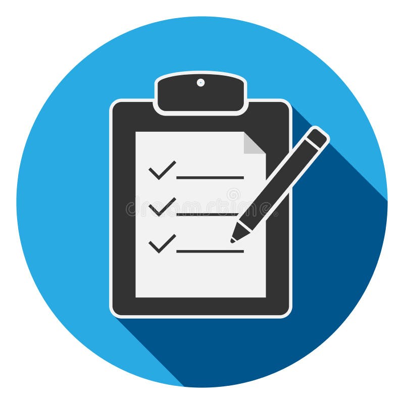 Checklist on clipboard with pencil icon or symbol stock illustration Checklist on clipboard with pencil icon or symbol stock illustration