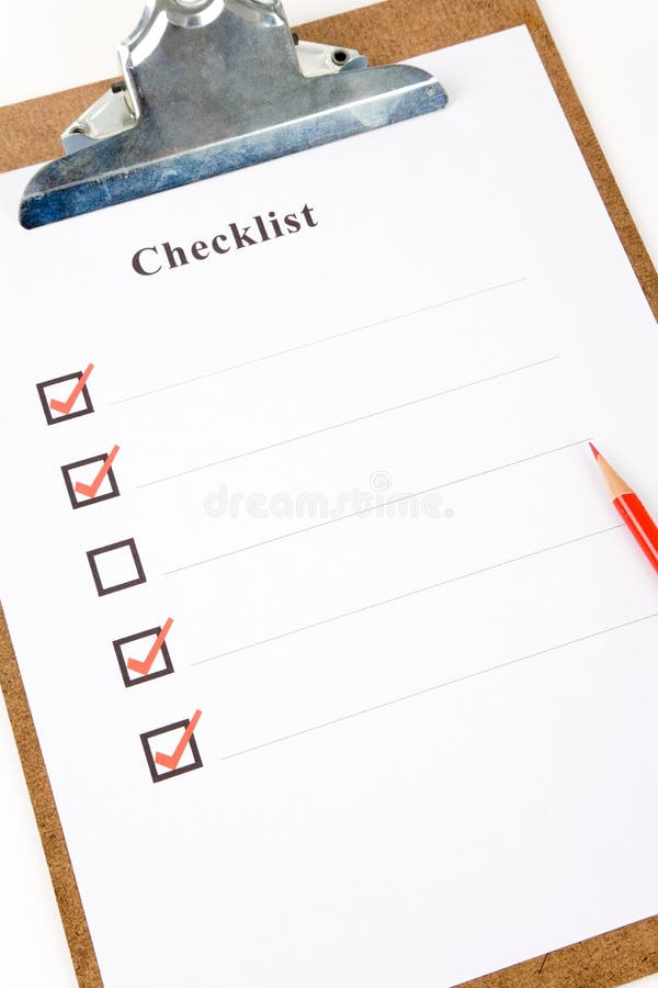Checklist on clipboard stock image. Image of page, checklist 111562755
