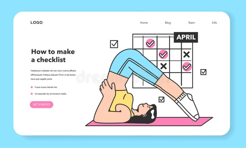 Checklist Making Concept. Character Planning the daily Fitness Routine 