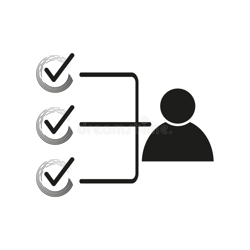 Listă de verificare cu simbolul aprobat pentru pictograma Siluetă umană. ilustrare vectorială. eps 10. vector illustration