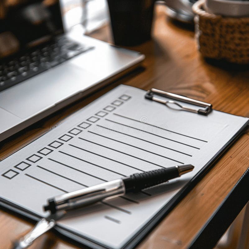 The checklist. A notebook. Business notebook. Planning. To-do list. High quality illustration. Paper clip check mark icon doodle illustration stock images, royalty-free photos and pictures