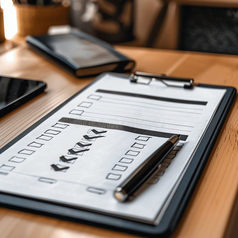 The checklist. A notebook. Business notebook. Planning. To-do list. High quality illustration. Paper clip check mark icon doodle illustration stock images, royalty-free photos and pictures