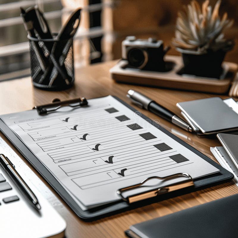 The checklist. A notebook. Business notebook. Planning. To-do list. High quality illustration. Paper clip check mark icon doodle illustration stock images, royalty-free photos and pictures