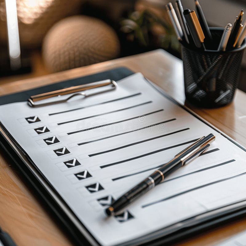 The checklist. A notebook. Business notebook. Planning. To-do list. High quality illustration. Paper clip check mark icon doodle illustration stock images, royalty-free photos and pictures