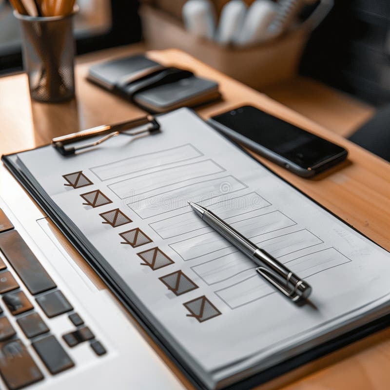 The checklist. A notebook. Business notebook. Planning. To-do list. High quality illustration. Paper clip check mark icon doodle illustration stock images, royalty-free photos and pictures