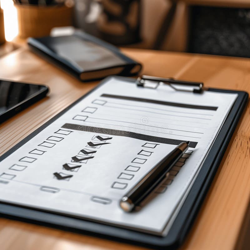 The checklist. A notebook. Business notebook. Planning. To-do list. High quality illustration. Paper clip check mark icon doodle illustration stock images, royalty-free photos and pictures