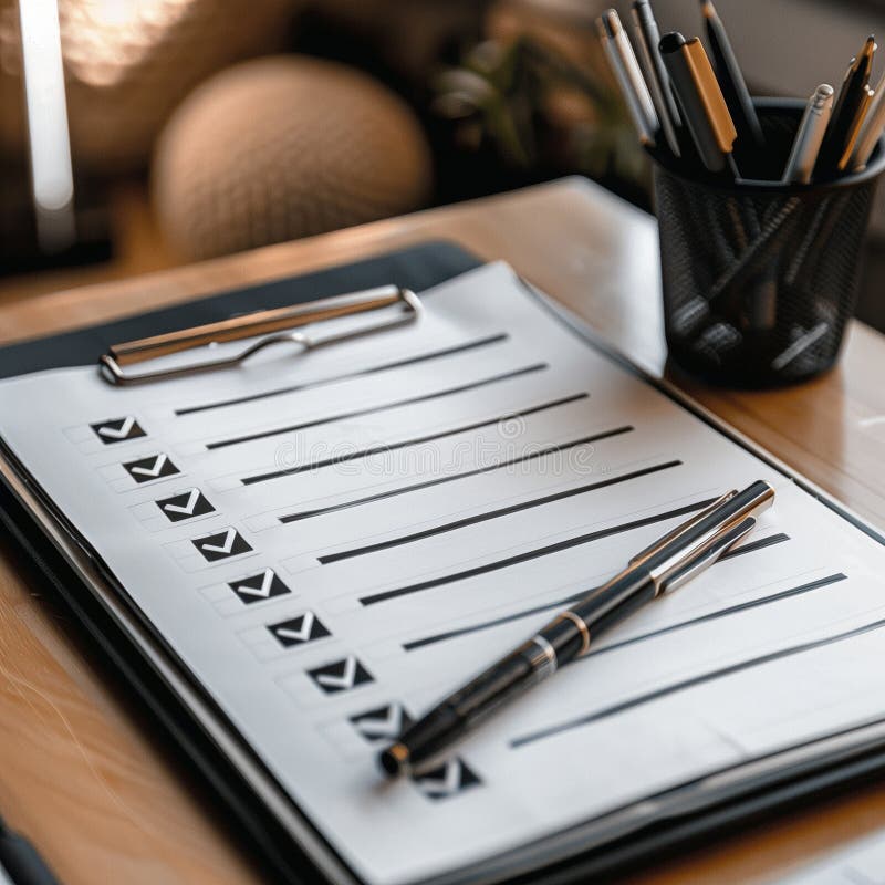 The checklist. A notebook. Business notebook. Planning. To-do list. High quality illustration. Paper clip check mark icon doodle illustration stock images, royalty-free photos and pictures