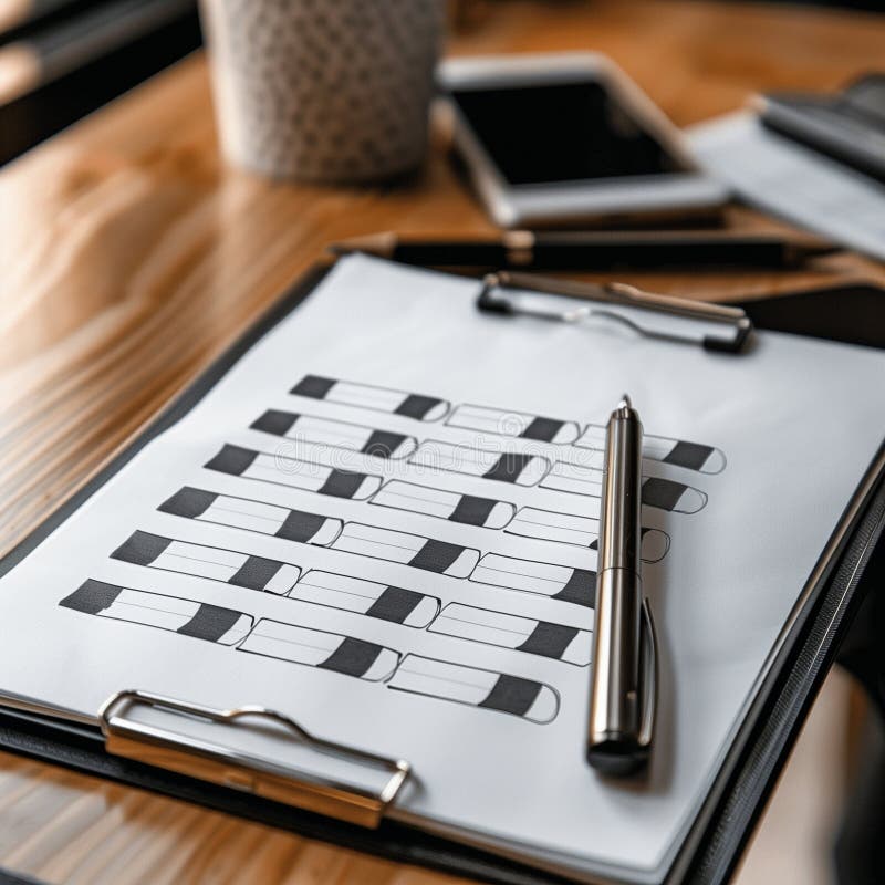 The checklist. A notebook. Business notebook. Planning. To-do list. High quality illustration. Paper clip check mark icon doodle illustration stock images, royalty-free photos and pictures