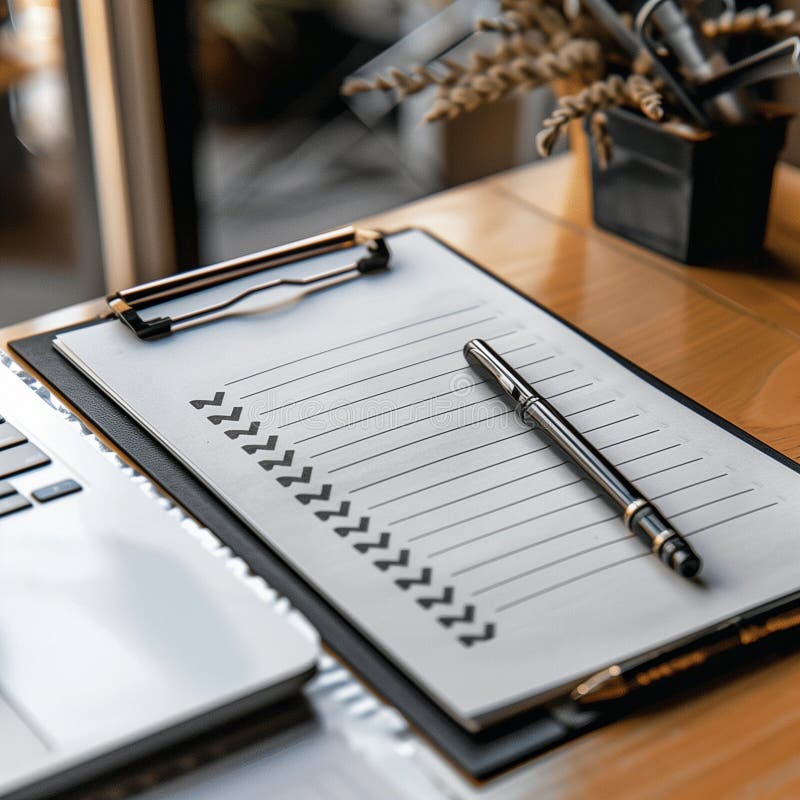 The checklist. A notebook. Business notebook. Planning. To-do list. High quality illustration. Paper clip check mark icon doodle illustration stock images, royalty-free photos and pictures