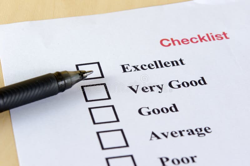 Checklist stock image