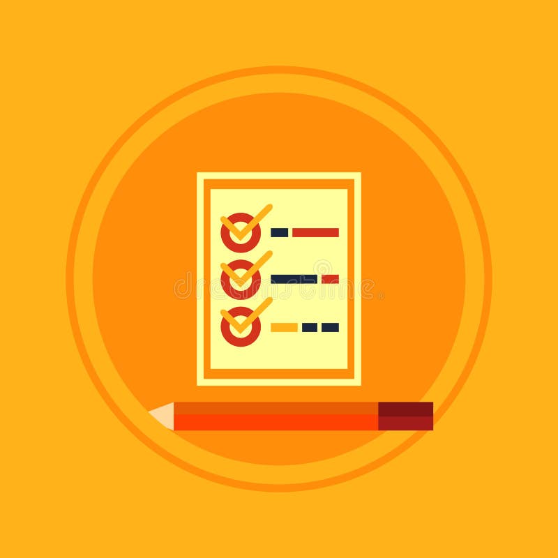 Checklist with a pencil checking off tasks vector illustration