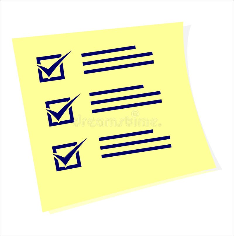 A checklist with tasks to do stock illustration