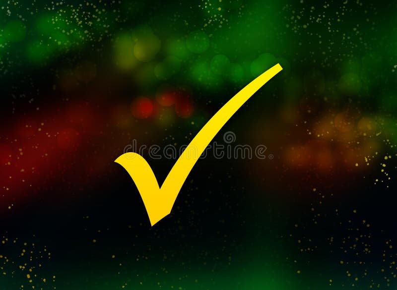 Checkmark ikony bokeh zmroku abstrakcjonistyczny tło ilustracji Checkmark ikony bokeh zmroku abstrakcjonistyczny tło ilustracji