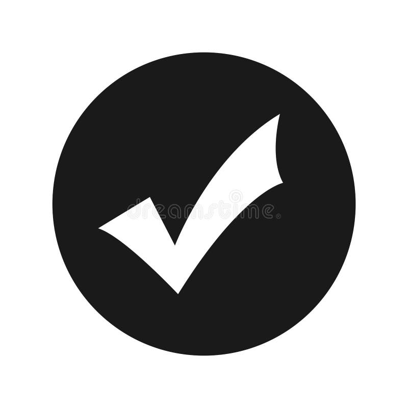 Checkmark ikony płaskiego czerni round guzika wektoru ilustracja royalty ilustracja Checkmark ikony płaskiego czerni round guzika wektoru ilustracja royalty ilustracja