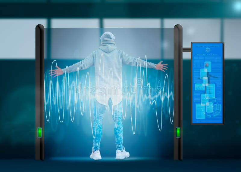 Checkpoint of tomorrow. Biometric scanner Concept. Digital system concept stock images, royalty-free photos and pictures