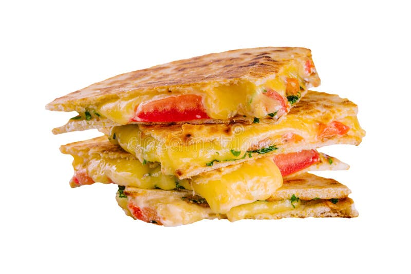 Cheddar Cheese Quesadillas Isolated Stock Photo Image of ethnic