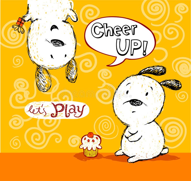 Cheer Up Card, To Friend with Cute Puppies Stock Vector - Illustration of balloon, beautiful: 49831971 Cheer Up Card, To Friend with Cute Puppies Stock Vector - Illustration of balloon, beautiful: 49831971