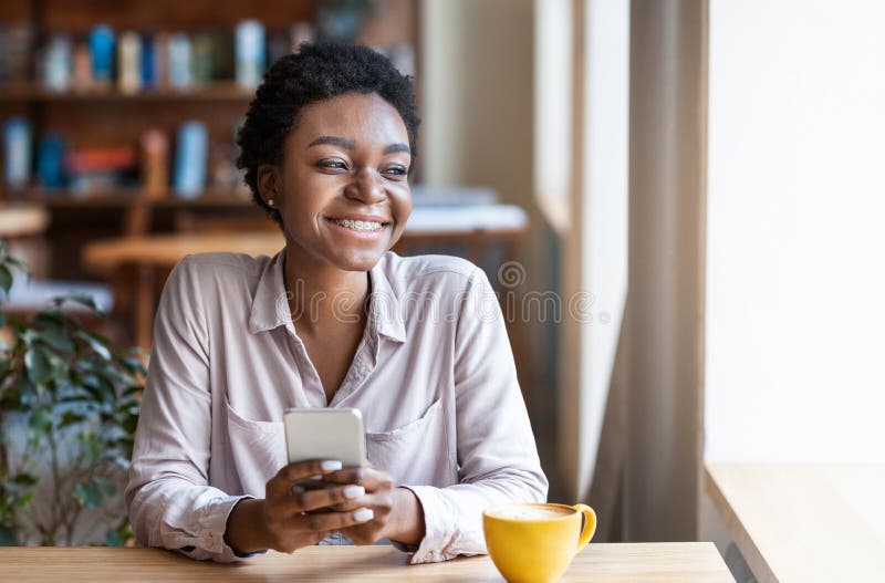 Remote Work. Millennial African American Woman Working on Laptop at ...