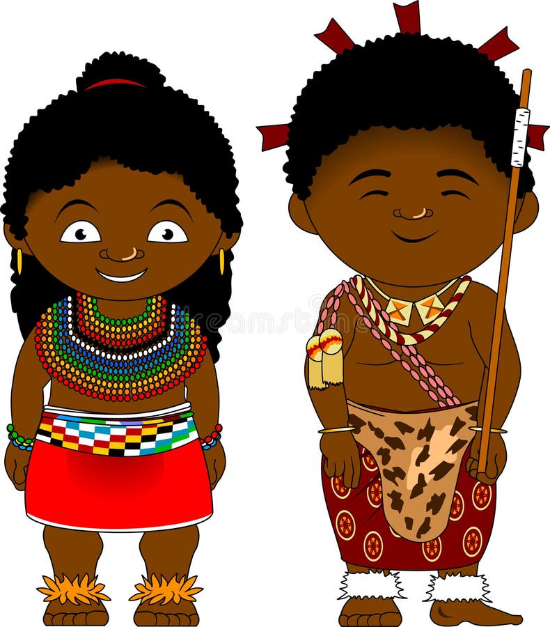 Cheerful African Couple from Swaziland Stock Illustration ...