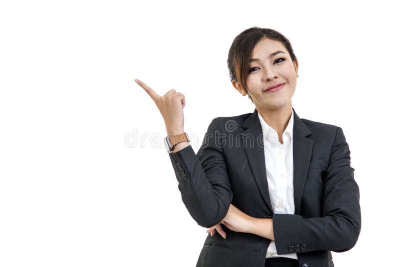 cheerful Asian woman thinking and looking up with high aspirations