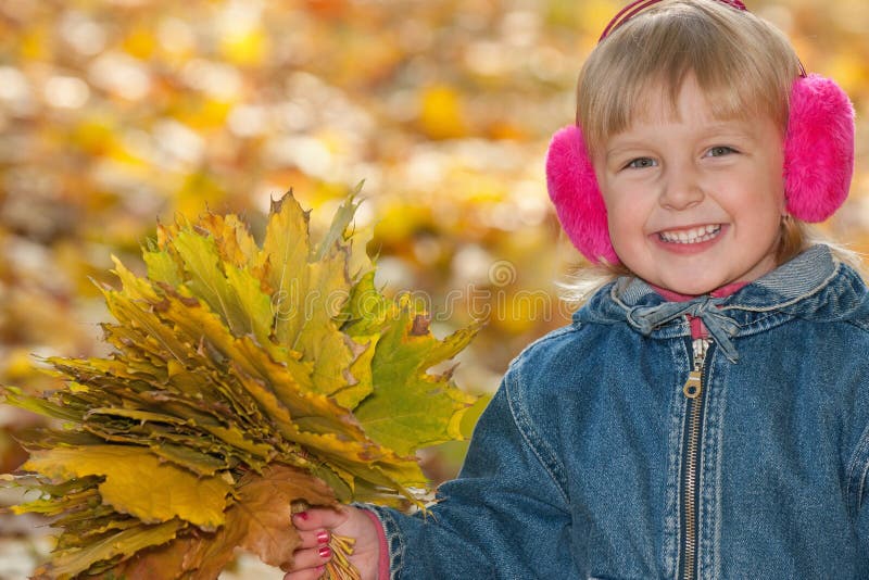 Cheerful autumn stock photo. Image of child, alone, person - 21840040