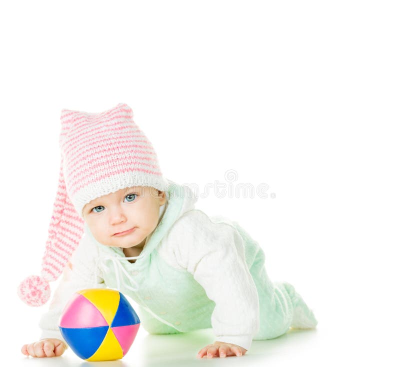 Cheerful baby six months old stock photography