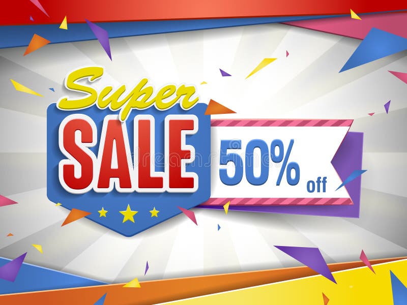 Cheerful Bargain Sale Poster Stock Illustration Illustration of