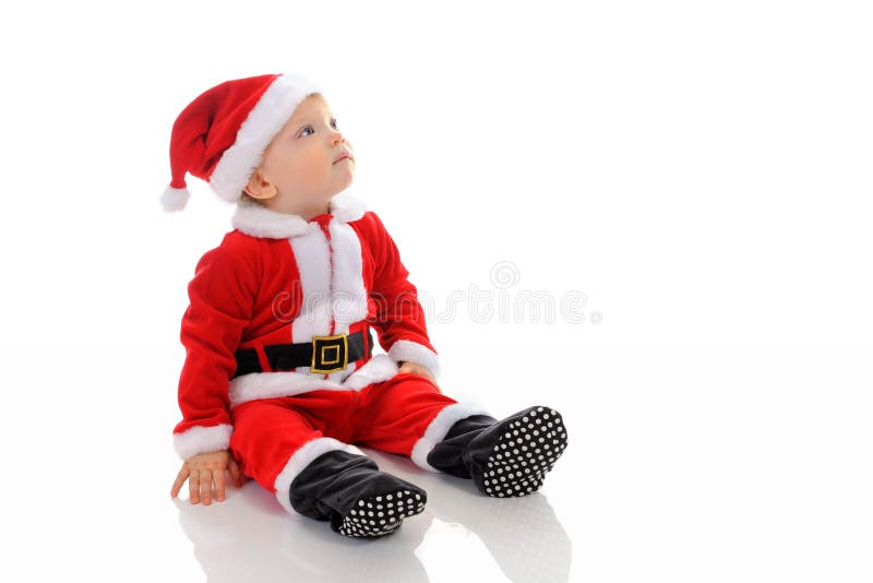 Cheerful boy in Santa Claus hat