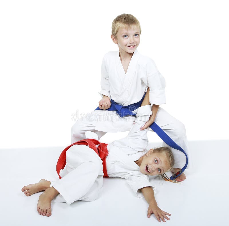 Cheerful Brother and Sister Learn To Throw Stock Photo Image of