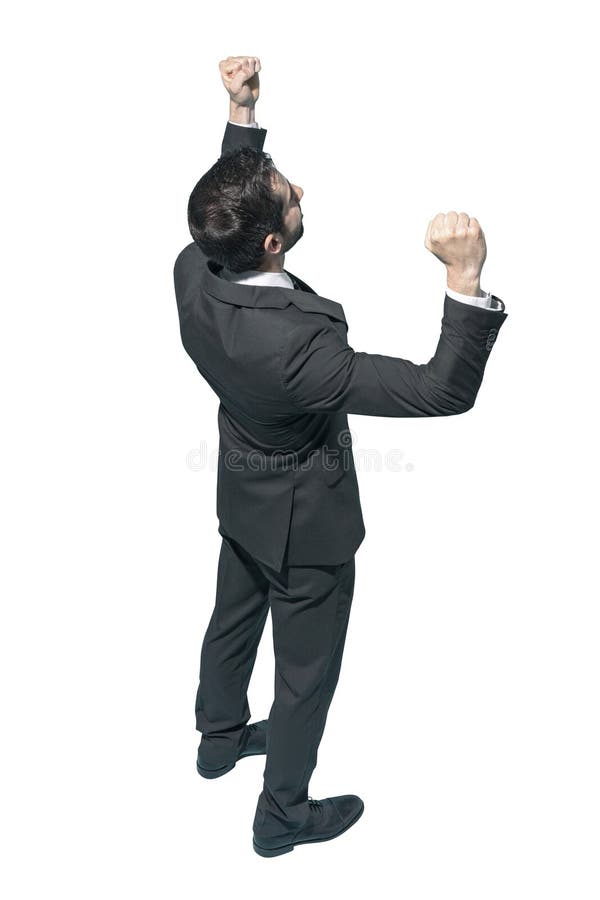Cheerful businessman celebrating his success royalty free stock image Cheerful businessman celebrating his success royalty free stock image