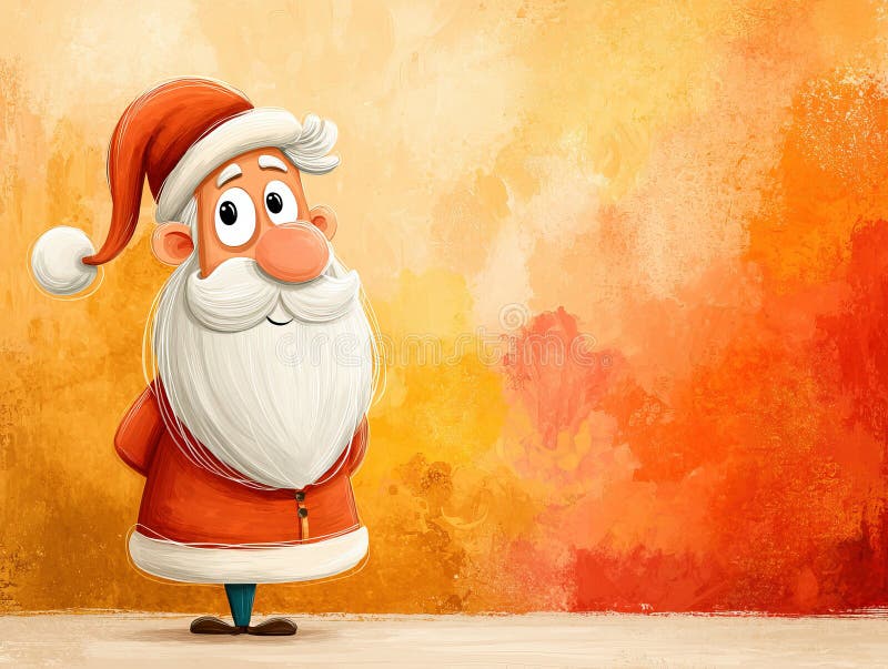 A cheerful cartoon Father Christmas royalty free stock photos