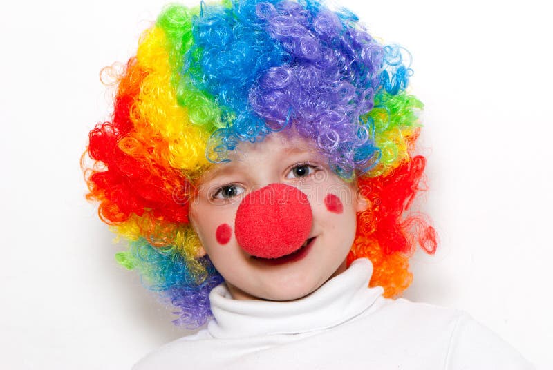 Little Cute Real Boy With Facepaint Like Clown Stock Photo, Picture and  Royalty Free Image. Image 101352602.