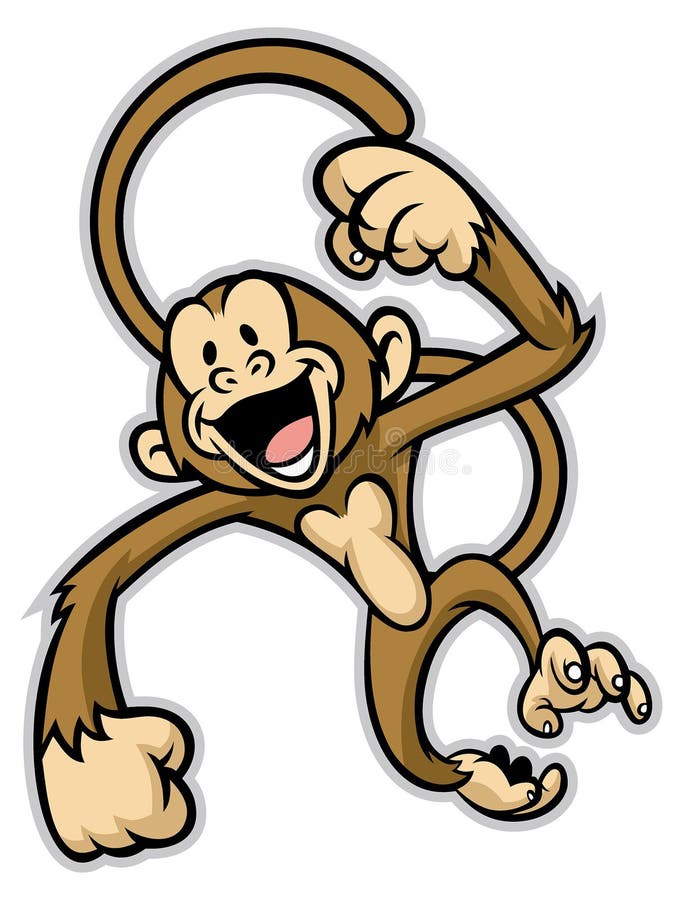 Cheerful cute monkey stock illustration