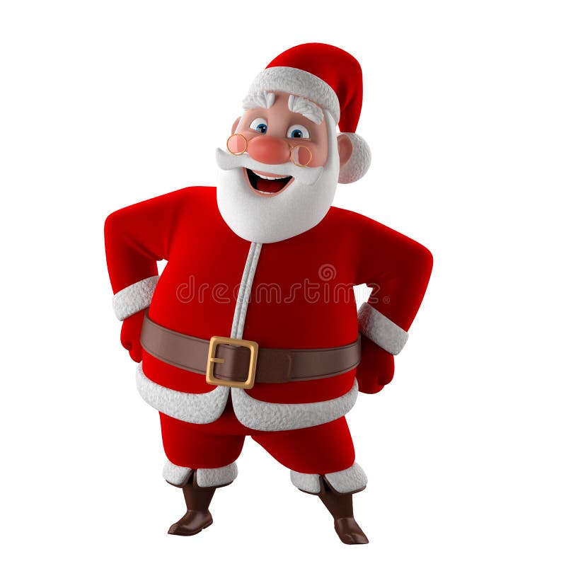 Cheerful 3d model of Santa claus, happy christmas icon