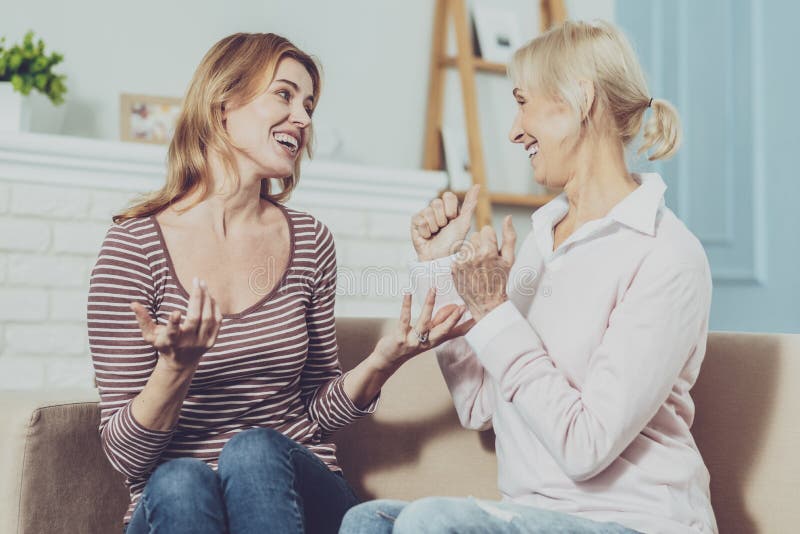 Cheerful Delighted Women Feeling Happy Stock Image - Image of community ...